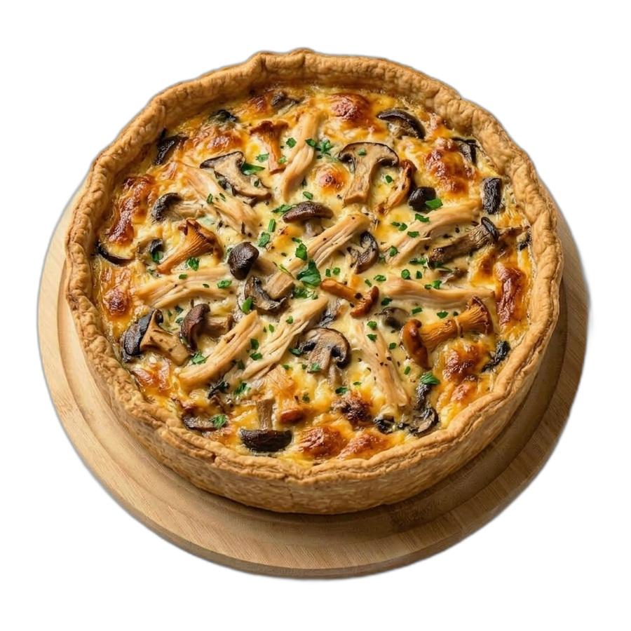 Chicken Julienne & Wild Mushroom Quiche